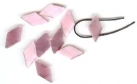 10 10x19mm Diamond Pink Double Holed Fiber Optic